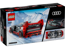 Load image into Gallery viewer, LEGO Audi S1 e-tron quattro set boxed by Brick Shack showing the detailed red and black race car model with mountain background
