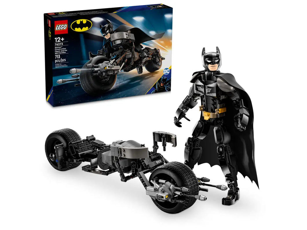 LEGO Batman Construction Figure with Batcycle and boxed set by Brick Shack for ages 12 plus