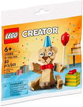 Load image into Gallery viewer, LEGO Birthday Bear polybag from Brick Shack featuring 80 pieces to build a birthday bear with balloon and gifts
