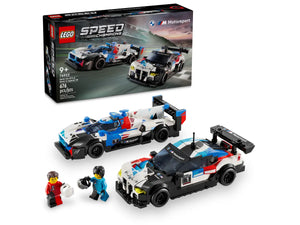 LEGO BMW M4 GT3 set from Brick Shack featuring detailed race cars and driver minifigures in a boxed set