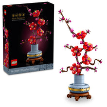 Load image into Gallery viewer, LEGO Botanical Collection Plum Blossom boxed set by Brick Shack showing detailed red and pink blossom build in a decorative vase
