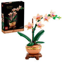 Load image into Gallery viewer, LEGO Botanicals Mini Orchid set by Brick Shack with detailed pink flowers and green leaves in a brown pot
