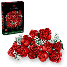 Load image into Gallery viewer, LEGO bouquet of roses set 10328 with vibrant red roses and delicate white flowers in a decorative arrangement

