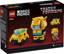Load image into Gallery viewer, LEGO Brickheadz Bumblebee set from Transformers featuring yellow Bumblebee figure and vehicle build
