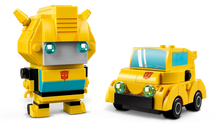 Load image into Gallery viewer, LEGO Brickheadz Bumblebee set featuring yellow robot figure and matching yellow car model
