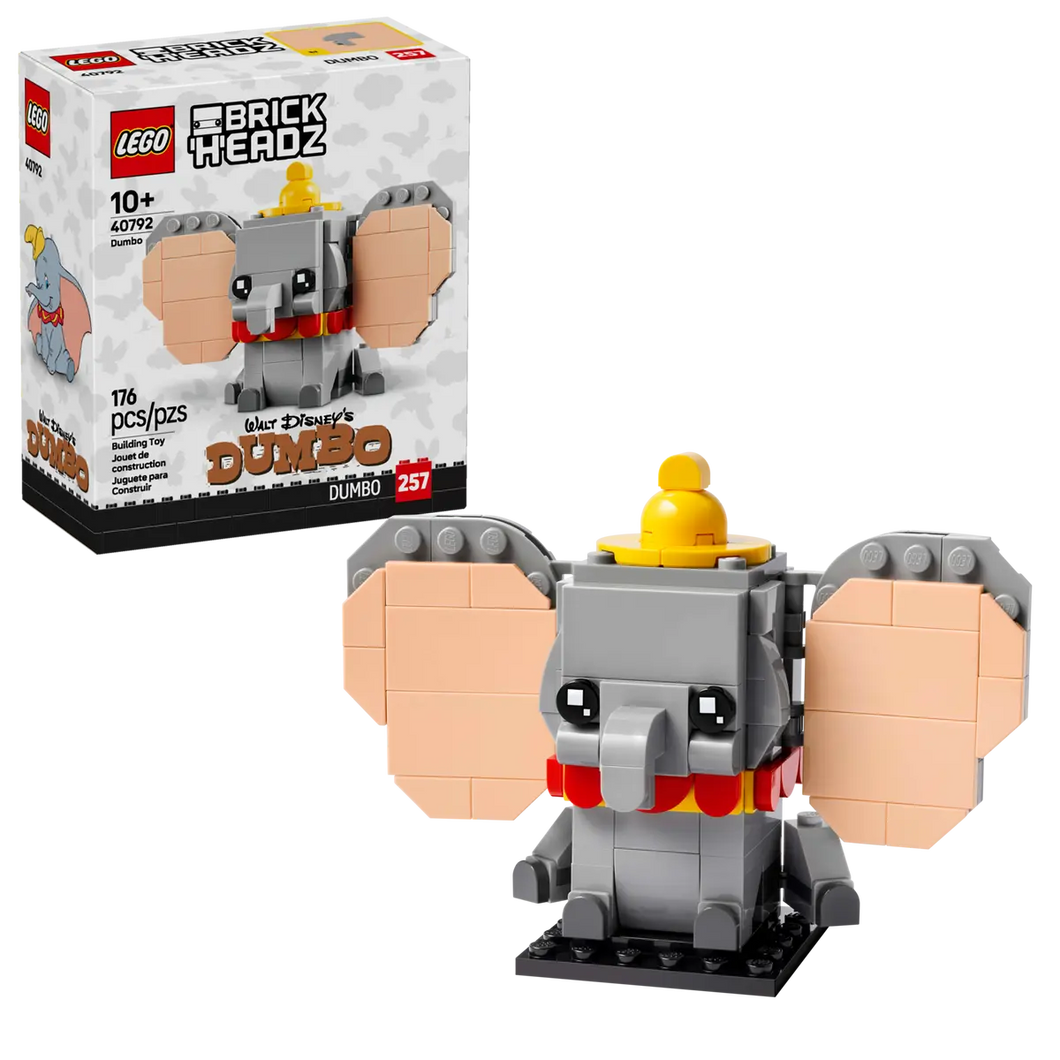 LEGO Brickheadz Dumbo boxed set with 176 pieces featuring a buildable Dumbo figure from Disney
