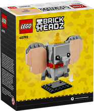 Load image into Gallery viewer, LEGO Brickheadz Dumbo boxed set featuring a buildable grey elephant character with large ears
