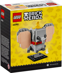 LEGO Brickheadz Dumbo boxed set featuring a buildable grey elephant character with large ears