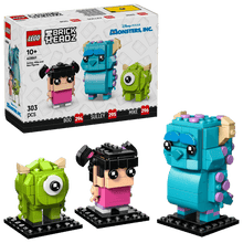 Load image into Gallery viewer, LEGO BrickHeadz Monsters, Inc. boxed set featuring Mike, Sulley, and Boo figures with 303 pieces
