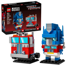 Load image into Gallery viewer, LEGO Brickheadz Optimus Prime boxed set by Brick Shack featuring 237 pieces with figure and truck model
