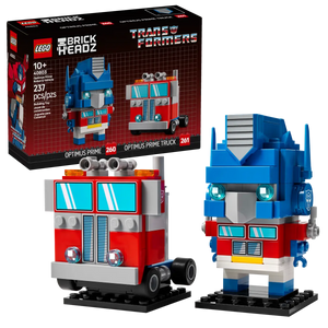 LEGO Brickheadz Optimus Prime boxed set by Brick Shack featuring 237 pieces with figure and truck model