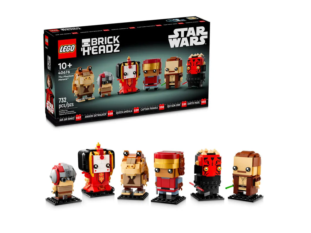 LEGO BrickHeadz Star Wars Phantom Menace set 40676 with six character figures for creative building fun