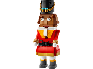 LEGO Christmas nutcracker model boxed set featuring detailed festive soldier design with red uniform and black hat