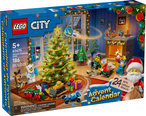 LEGO City Advent Calendar 2025 60475 boxed set featuring festive scenes and characters for kids