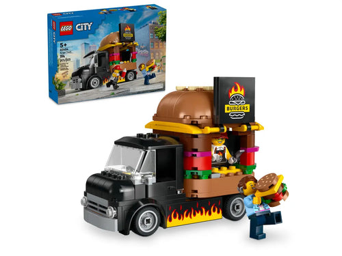 LEGO City Burger Truck boxed set with burger food truck and minifigures for creative play