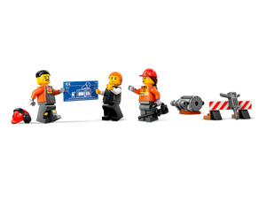LEGO City Construction Excavator set with three construction worker minifigures and building accessories