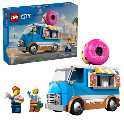 LEGO City Donut Truck boxed set by Brick Shack with blue donut truck and two minifigures