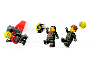 LEGO City Fire Rescue Plane set featuring firefighter minifigures and rescue gear in action