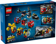 Load image into Gallery viewer, LEGO City helicopter fire truck submarine set boxed set with mix and match vehicle parts
