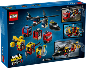 LEGO City helicopter fire truck submarine set boxed set with mix and match vehicle parts