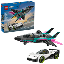 Load image into Gallery viewer, LEGO City Jet vs. Car set 60489 featuring a sleek jet and modern car for creative building fun
