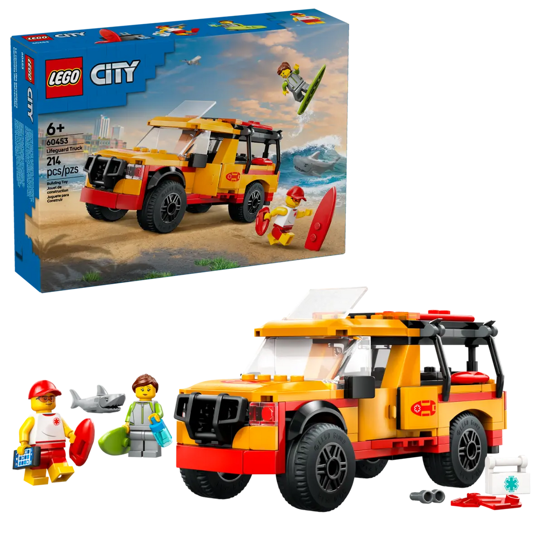 LEGO City Lifeguard Truck boxed set by Brick Shack with rescue vehicle and lifeguard minifigures