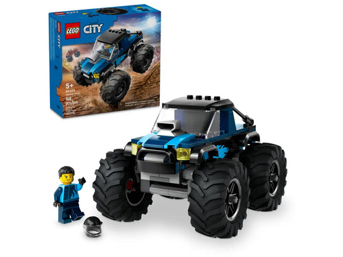 LEGO City Monster Truck set by Brick Shack featuring a blue monster truck and minifigure with accessories