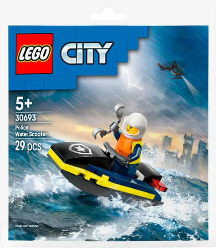 LEGO City Police Water Scooter polybag by Brick Shack with police figure and 29 pieces for ages 5 plus