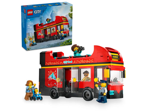 LEGO City sightseeing bus set featuring a red tour bus with minifigures and accessories by Brick Shack