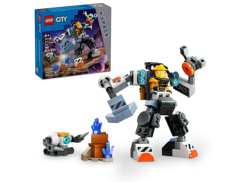 LEGO City Space Boxed Set featuring a robot figure, accessories, and building elements for ages 6 and up