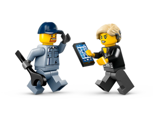 LEGO City Tow Truck 60435 minifigures showing mechanic with wrench and woman with smartphone