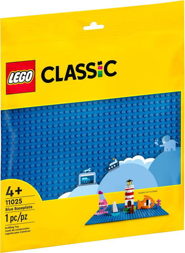 LEGO blue baseplate UK in yellow LEGO Classic packaging for building and construction toys