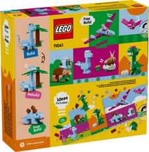 Load image into Gallery viewer, LEGO Creative Dinosaurs set 11041 boxed with various build ideas and colourful dinosaurs
