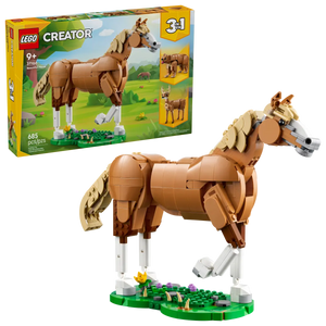 LEGO Creator 3-in-1 Beautiful Horse Boxed Set with Buildable Horse Model and Scenic Background