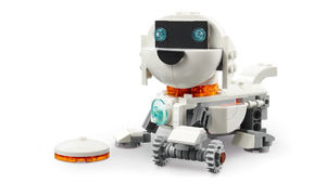 LEGO Creator 3-in-1 space robot white dog model from Brick Shack boxed set with blue eyes and orange collar