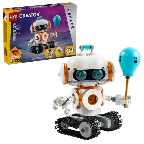 LEGO Creator 3-in-1 space robot model with tracks and balloon from Brick Shack boxed set