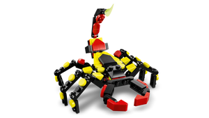LEGO Creator 3-in-1 Surprising Spider build with red yellow and black pieces from Brick Shack boxed set