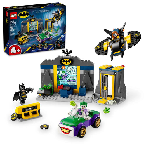 DC Batman LEGO 76272 boxed set by Brick Shack featuring Batman and Joker minifigures with Batcave and villain vehicle