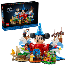 Load image into Gallery viewer, LEGO Disney Magic of Disney set 21352 featuring Mickey Mouse and iconic Disney characters surrounded by vibrant scenery
