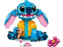Load image into Gallery viewer, LEGO Disney Stitch set by Brick Shack featuring detailed blue Stitch figure with open mouth and large ears
