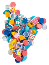 Load image into Gallery viewer, Colourful assorted LEGO DOTS extra dots series 2 pieces including shapes and printed tiles from LEGO polybag
