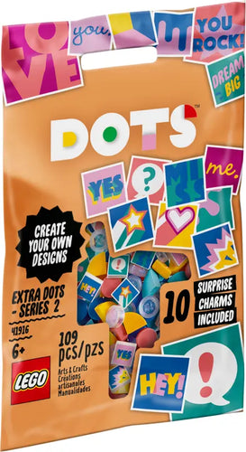 LEGO DOTS extra dots series 2 polybag with 109 colourful craft pieces and surprise charms