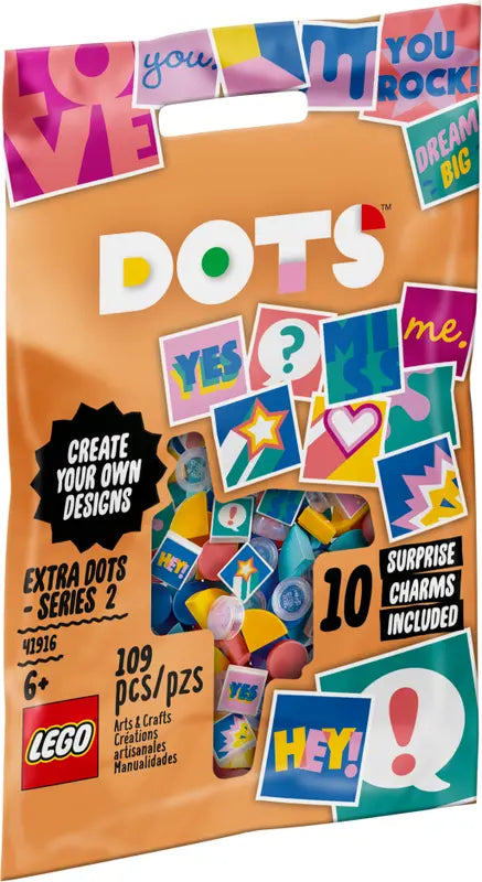 LEGO DOTS extra dots series 2 polybag with 109 colourful craft pieces and surprise charms