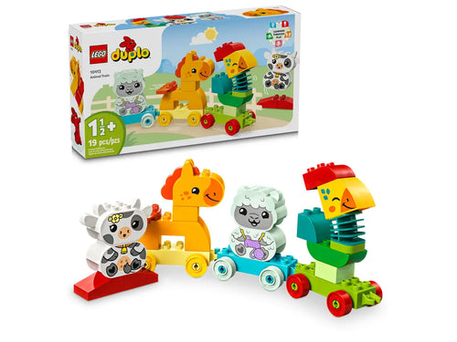 LEGO Duplo Animal Train set by Brick Shack featuring colourful animal figures on wheels for toddlers