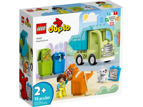 LEGO DUPLO Recycling Truck 10987 boxed set with colorful building pieces for preschoolers aged 2 and up
