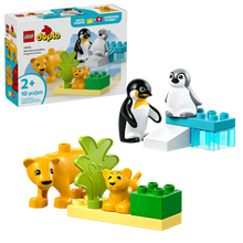 Load image into Gallery viewer, LEGO Duplo Wild Animal Families 10442 featuring animals, building blocks, and a playful scene
