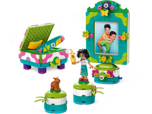 LEGO Encanto jewellery box set by Brick Shack featuring colorful jewellery box, photo frame, and character figurines