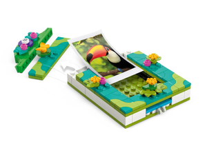 LEGO Encanto jewellery box from Brick Shack featuring colourful tropical design with removable lid and storage space