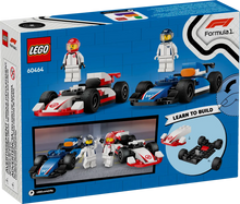 Load image into Gallery viewer, LEGO F1 racing cars set by Brick Shack featuring two Formula 1 cars and driver minifigures in a boxed set
