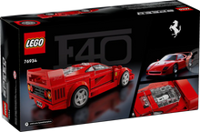 Load image into Gallery viewer, LEGO Ferrari F40 Speed Champions boxed set featuring detailed red Ferrari model with engine and design elements
